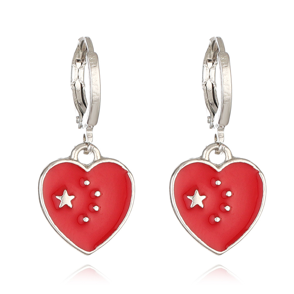 7g Weight Alloy Ear Needle Material Drop Earrings Classification 1 Pair Quantity Daily, Party Occasion Alloy Material National Flag Pattern Unisex Gender Enamel Design IG Style, Simple Style Style 1 Pair IG Style Simple Style National Flag Enamel Alloy Drop Earrings 7