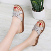 Summer leather fashionable slippers, beach slide, footwear, Korean style