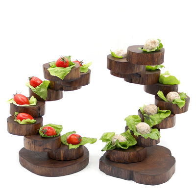 9層木制旋轉台 創意DIY擺飾 酒店餐廳客棧會所客廳個性實木餐具