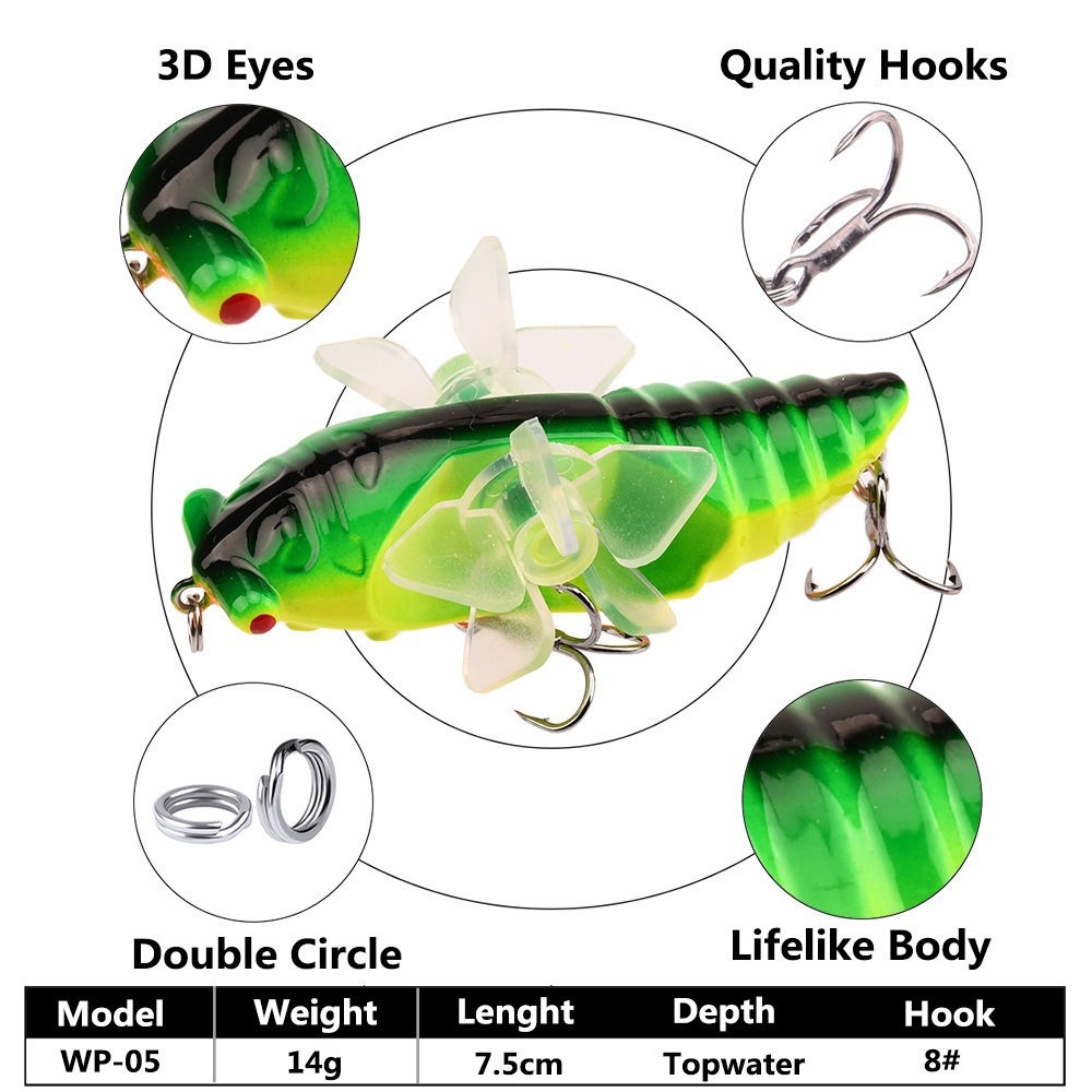 Lifelike Cicada Baits Hard Haits Fresh Water Bass Swimbait Tackle Gear