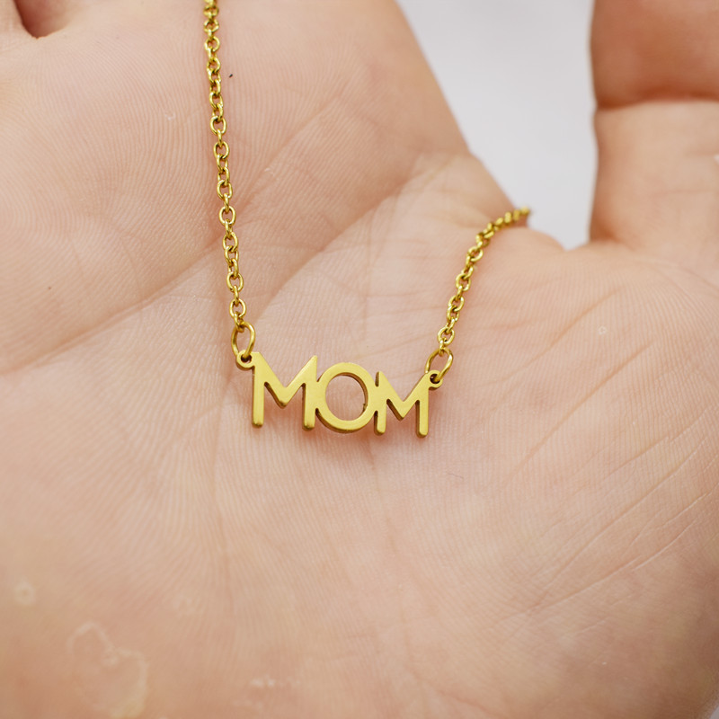 Mama Letter Stainless Steel Titanium Steel Plating Necklace display picture 3