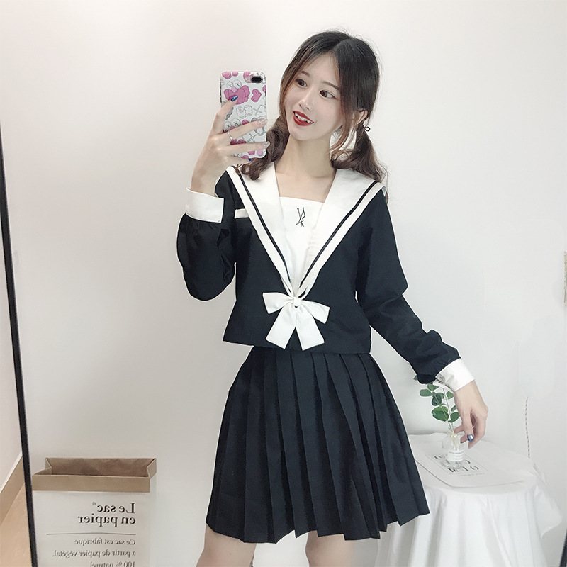 부드러운 자매 중간 세트 선원의 화살의 화살의 일본 JK 유니폼 활 세트 가을 대학 스타일