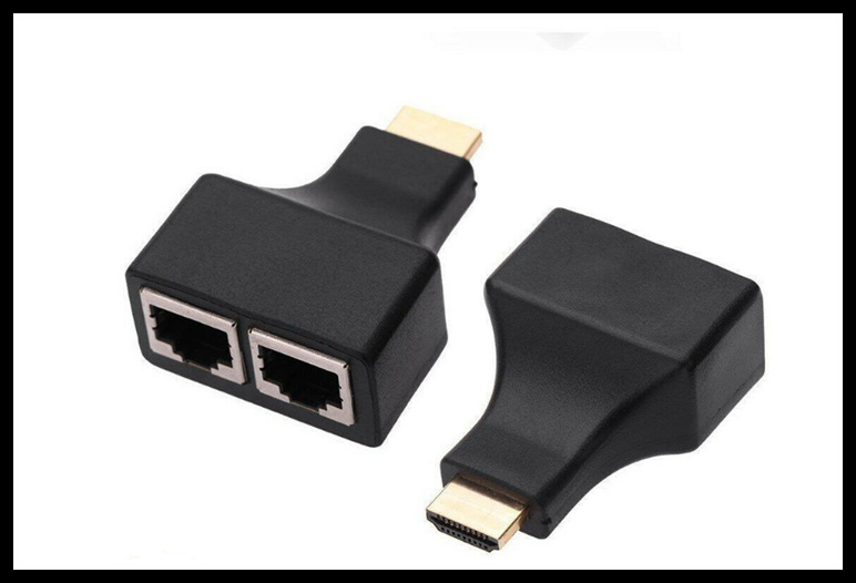 HDMI延长器30米HDMI双网线转接头高清网络延长器HDMI转RJ45转接头