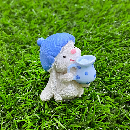 Miniature landscape decorative adorable cartoon rabbit car shelf accent pot landscape scenery small desk decoration