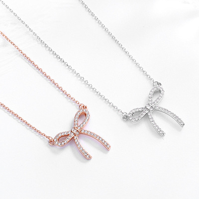 新加坡chomel蝴蝶結項鏈女鎖骨鏈網紅潮氣質時尚簡約工廠直銷代發