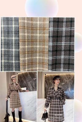 goods in stock supply Acrylic Ingredient Texture Soft Autumn and winter Explosive money Woolen lattice overcoat Fabric