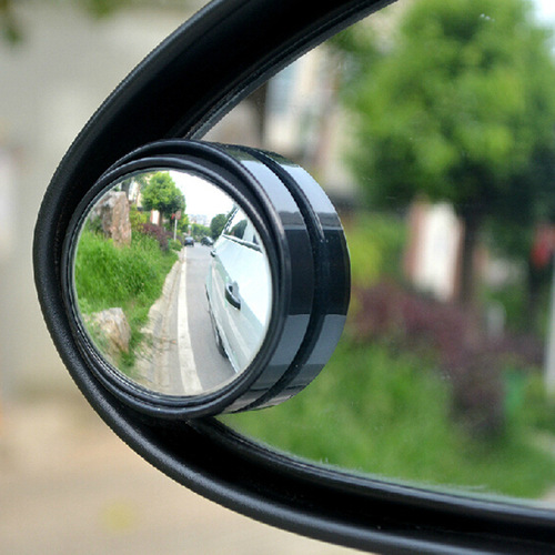 2只装高清玻璃汽车盲点镜 50mm带底座360旋转倒车盲区车用小圆镜