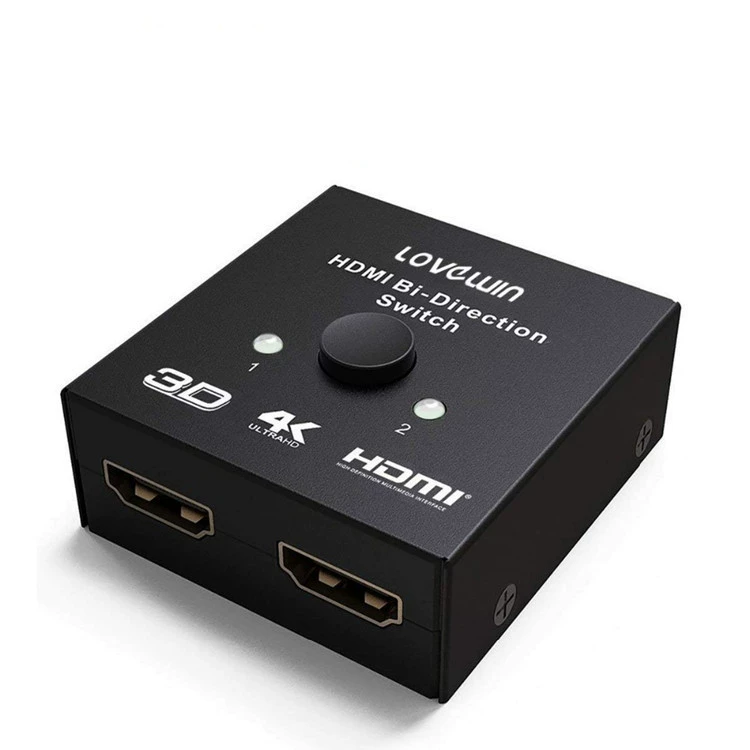 HDMI переключатель 2 в 1, HDMI двухканальный переключатель, поддержка 4K