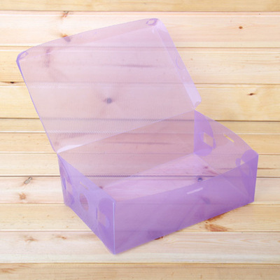PVC Box pinkycolor thickening Clamshell Plastic shoe box girl student pp drawer Shoe storage box