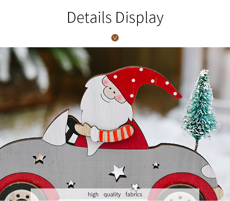 Santa Claus Driving With A Small Tree Ornaments display picture 4