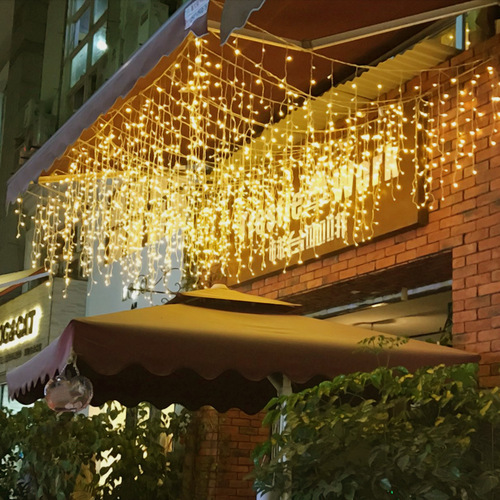 Solar Ice Bar Light Outdoor Waterproof Corridor Railing Light LED Curtain Light String