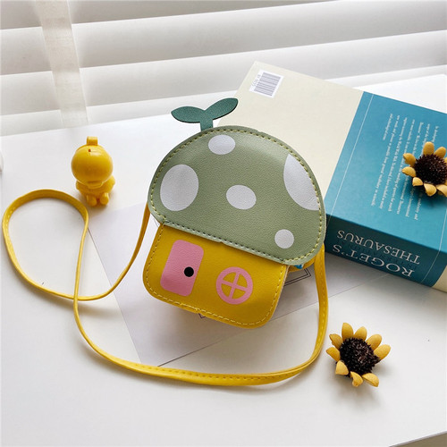 Children's bags wholesale  new cartoon cute small mushroom house crossbody accessories bag candy color zero wallet 