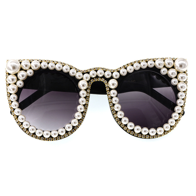 Nueva Moda Simple Cat Eye Diamond Pearl Gafas De Sol Escenario Pasarela Espectáculo Gafas Nihaojewelry Al Por Mayor display picture 6