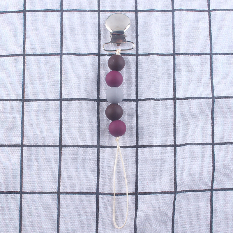 Cadena de pezón de silicona calmante Nuevo clip de hierro clip de pezón Dispositivo de molienda de dientes de bebé cadena anti-caída cadena anti-perdida