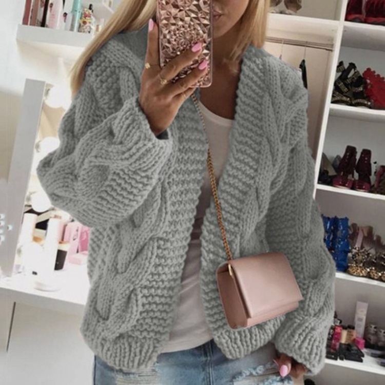 Suéter de punto grueso y resistente estilo europeo y americano para mujer, novedad otoño-invierno 2026, ¡el más vendido!
