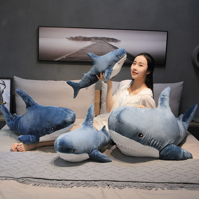 新款创意可爱鲨鱼公仔卧室沙发装饰毛绒玩具鲨鱼抱枕节日礼物批发