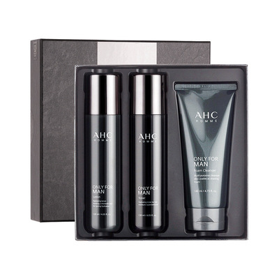 韩国正品AHC男士水乳三件套护肤品套盒套装控油祛痘补水深层清洁|ru