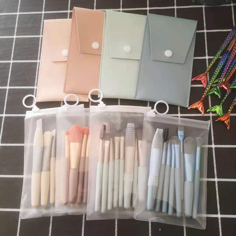 New 8 Mini Makeup Brush Set Portable Matte Soft Hair Eye Shadow Brush Cross Border Beauty Tools Brush Storage Bag