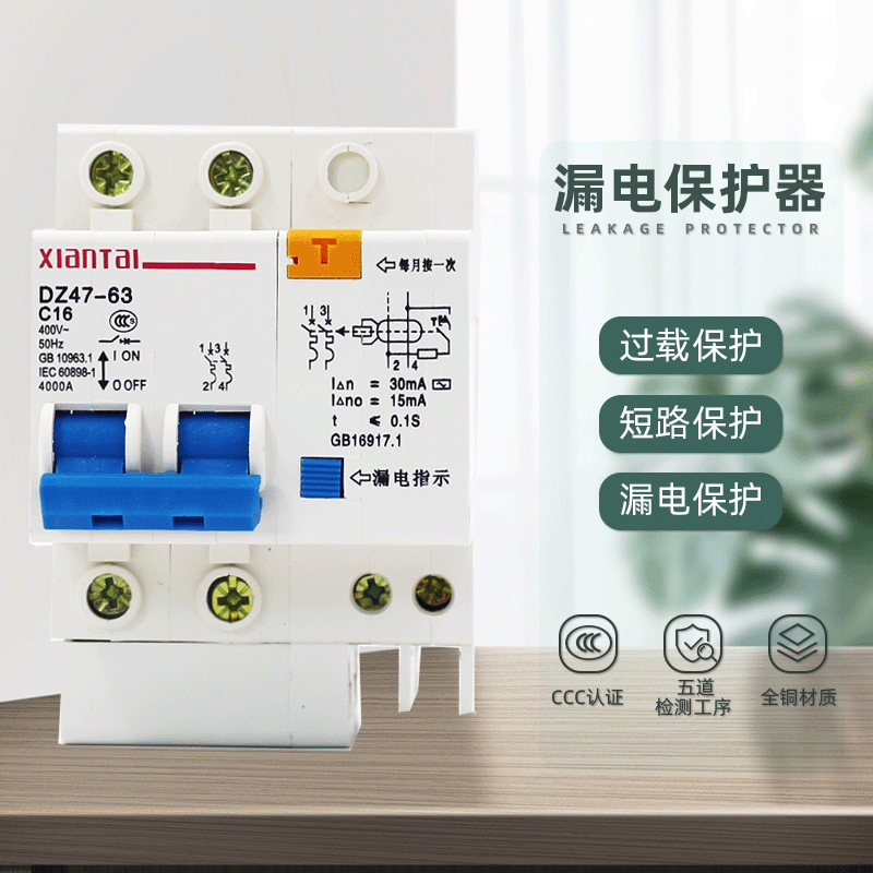 Electric leakage Overload Protector DZ47LE/2P16A 30mA household small-scale Electric leakage Circuit breaker Leakage protection switch