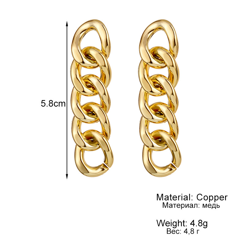 Metal Chain Earrings European And American New Irregular Cross-border New Arrival Earrings Simple Personality Metal Earrings All-matching display picture 4