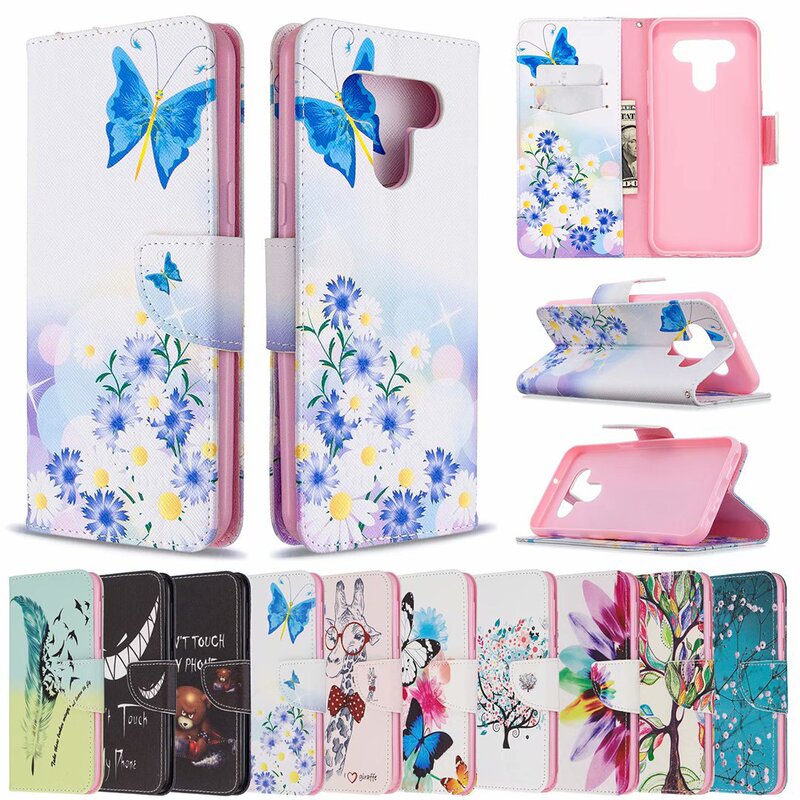 For LG K61 Printed Painted Phone Leather Case Sony Xperia10 Card Wallet MOTO G72 Protective Case