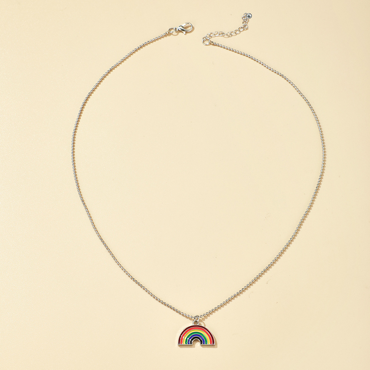 Einfache Regenbogen Anhänger Halskette display picture 2
