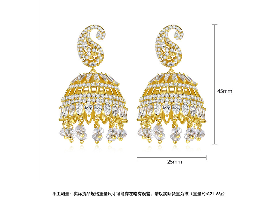 Banquet Bell Hollow Ladies Pearl Pendant Earrings Wholesale Nihaojewelry display picture 1