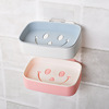 TOILET Free punch Wall mounted Soap box originality Leachate Smiling face Viscose soap box Shelf Patch