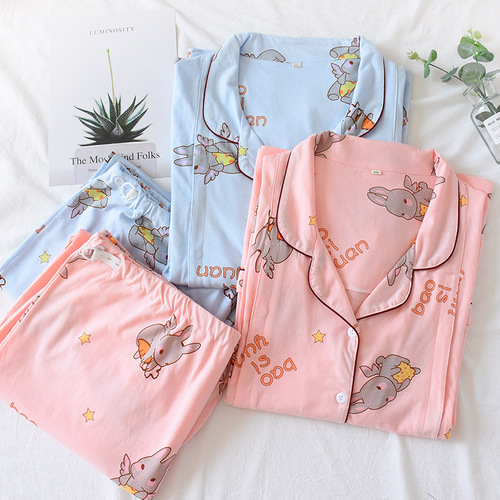 Extra fat plus size postpartum clothing for fat mm autumn maternity pajamas 200 pounds postpartum spring and autumn pure cotton nursing clothes 300 pounds