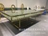 Factory direct selling Nordic stainless steel frame glass banquet dining table hotel banquet crystal suspension tablet table