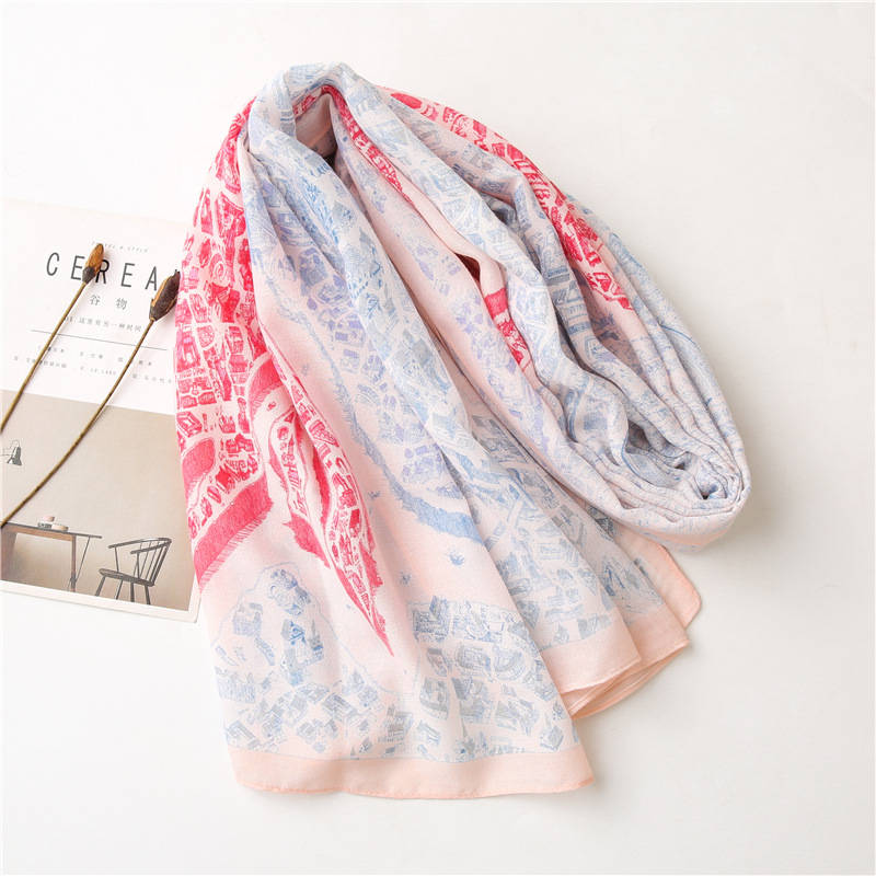 Printed Silk Linen Scarf display picture 11