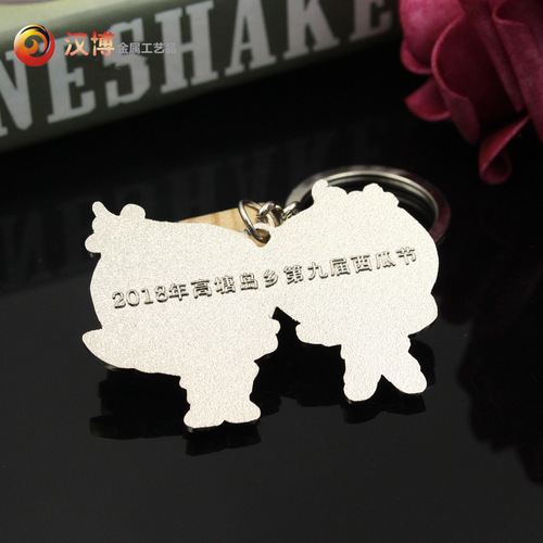 Custom Shaped 3D Printed Cartoon Airplane Keychain with Epoxy Coating, Metal Alloy Hanger