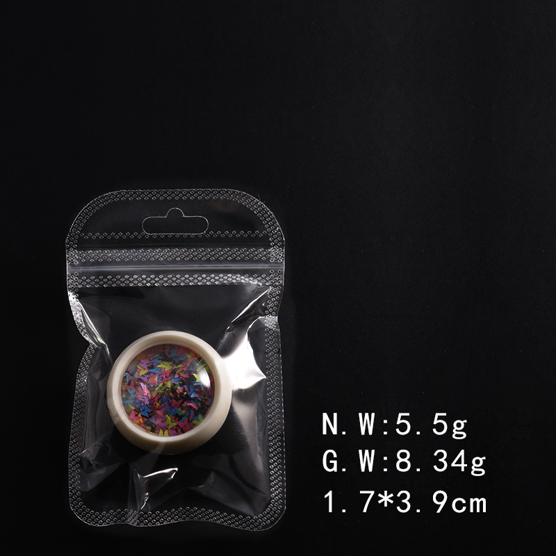 Nuevo manicurismo fluorescente mezcla de mariposa de color fantasma de forma diferente flash de manicurismo fluorescente mariposa