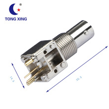 扬州彤星 BNC-KWE 50欧锌合金一体化 180度 PCB直角母座 射频母头