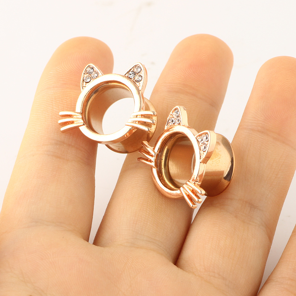 European American Double Horn Ear Expander Stainless Steel Body Jewelry Auricle 16mm Single detail image 8