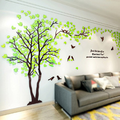 Large Tree Couple 3D Crystal Acrylic Wall Sticker for Restaurant Living Room Bedroom Sofa TV Background Wall Decoration