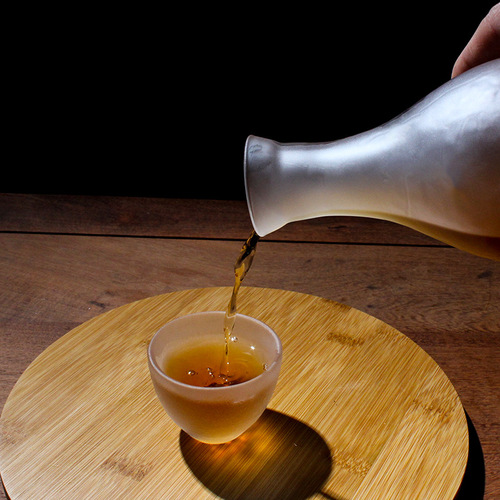 Japanese hammered glass wine warmer, creative craft flask and wine glass, three-piece handmade customized wine set