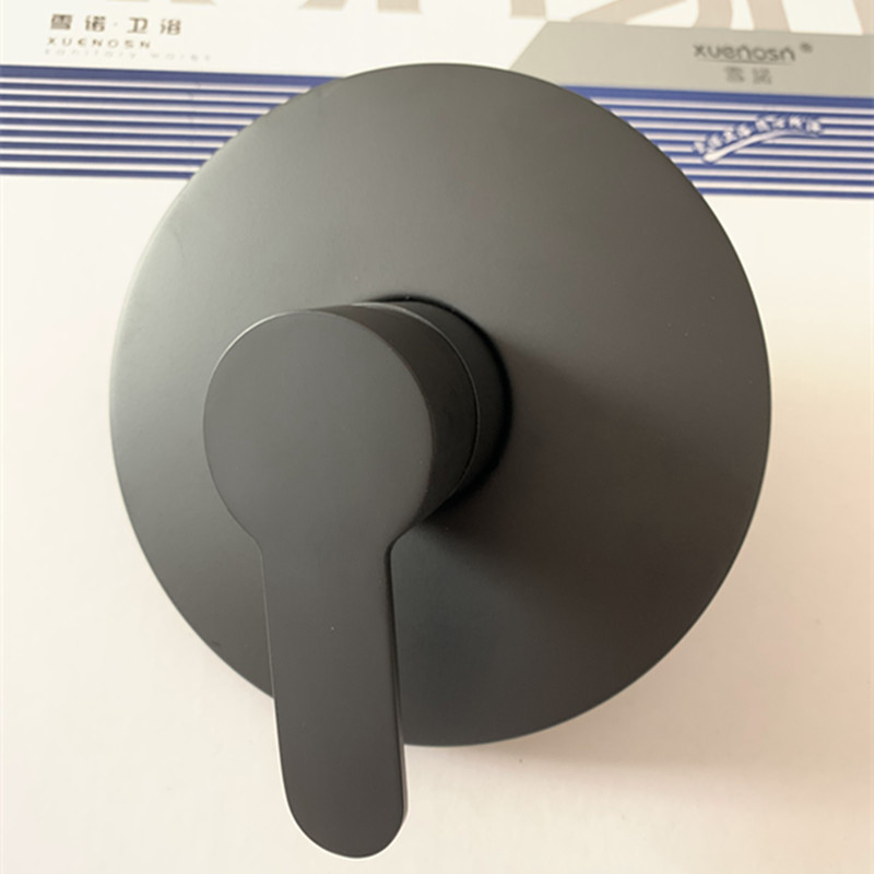 Black concealed single-function showerhead, wall-mounted brass body, built-in circular shower, cold and hot mixed faucet undefined