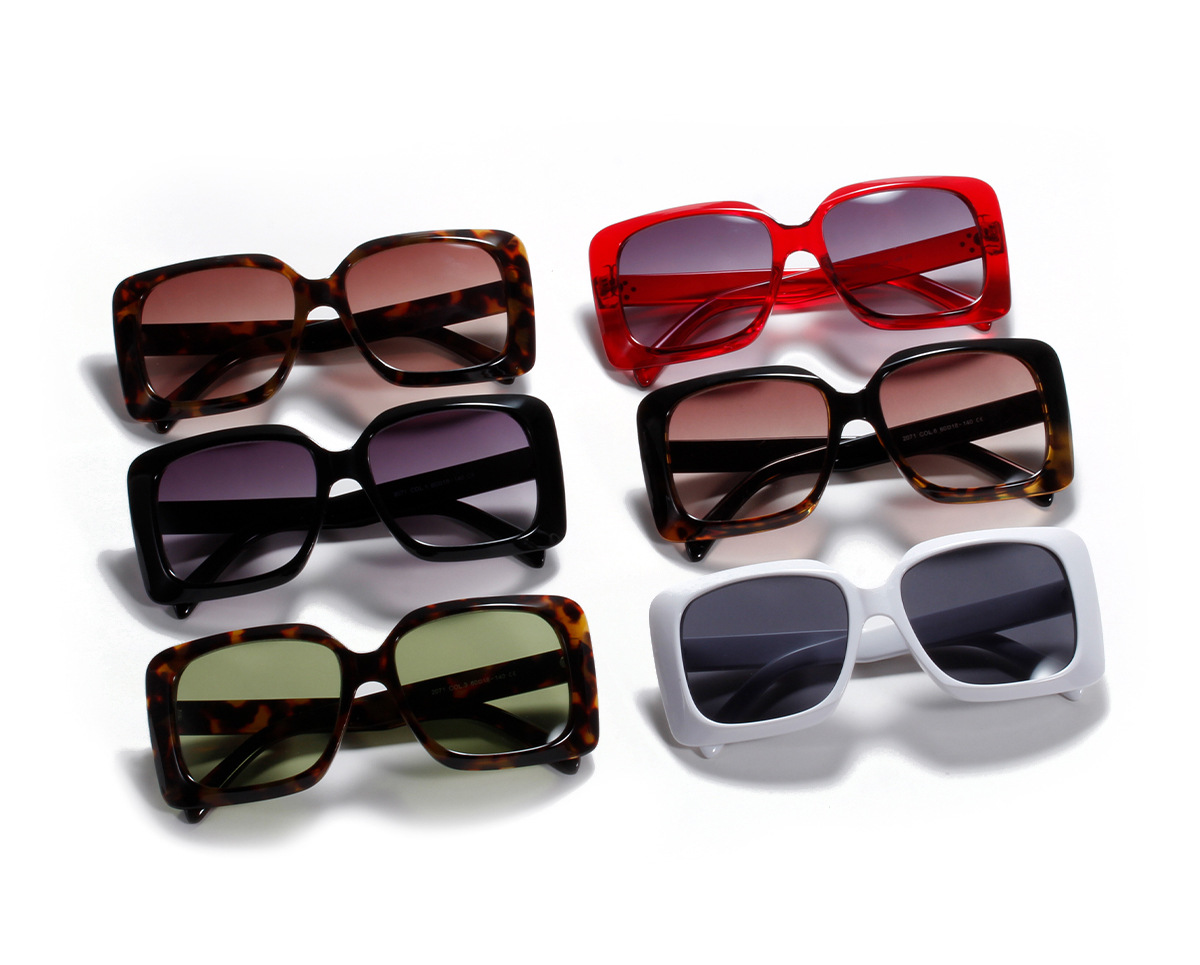 Oversized Square  Retro  Leopard Print Frame Square Sunglasses display picture 11