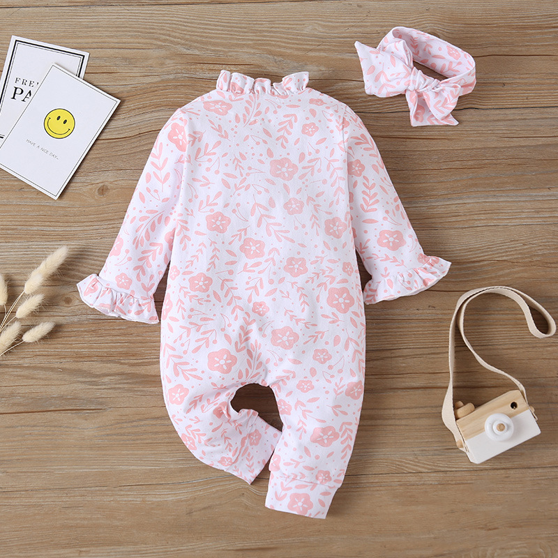 New Baby Fashion Full Print Long-sleeved Romper One-piece Suit Hot Sale display picture 3