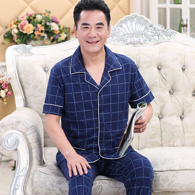 Pijamas mujer mamá PRIMAVERA/otoño e invierno de manga larga 100% algodón cardigan ropa para el hogar de mediana edad y ancianos traje de dos piezas