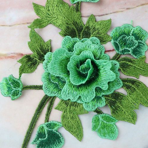 Embroidered fabric stickers peony color pairs of flowers hollow stage costume accessories water-soluble embroidery lace hand-sewn corsage appliqué embroidery