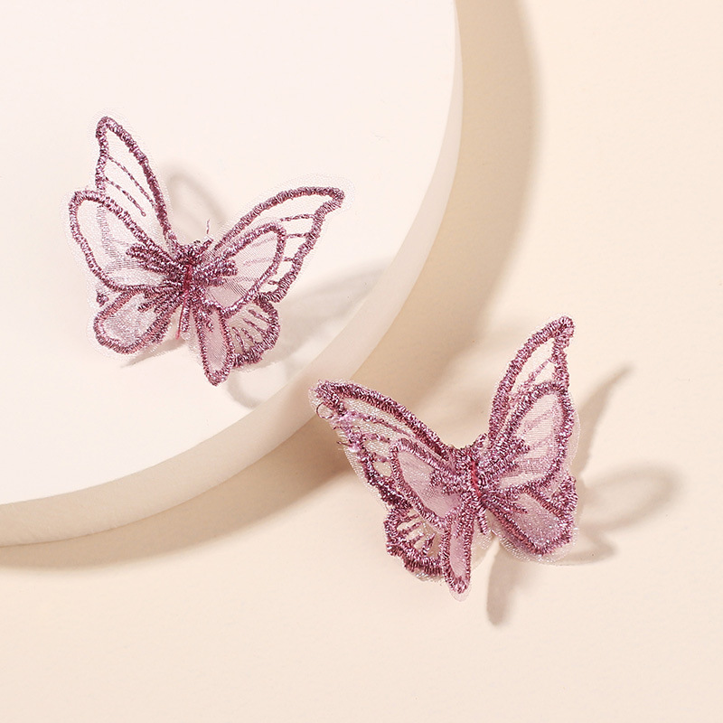 Earrings, Ear Studs Classification Korea New Trendy Three-dimensional Chiffon Butterfly Earrings Fashion Earrings Wholesale Nihaojewelry