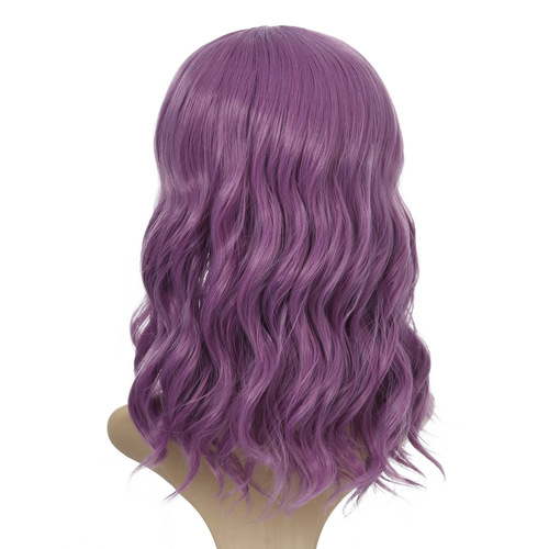 European and American colorful curly hair Wigs for Ladies photos shooting cosplay short curly hair with bangs synthetic fiber headgear wig