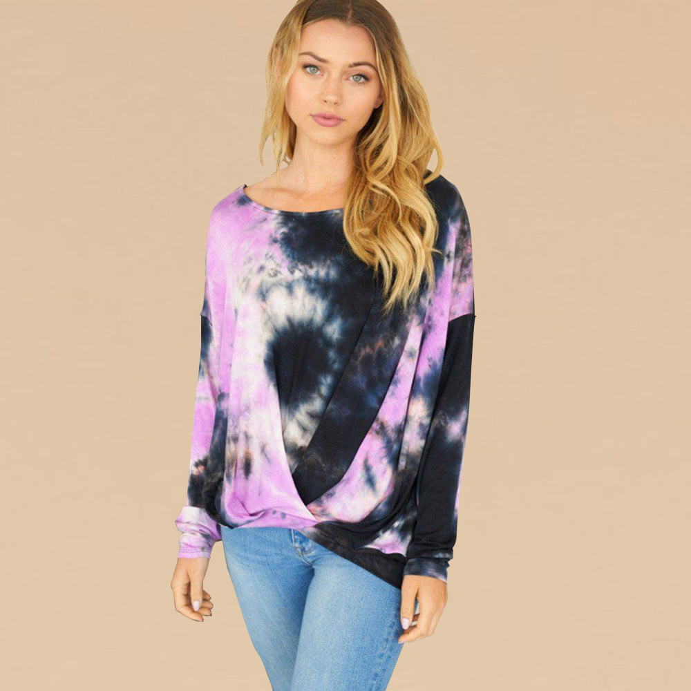 Nihaostyle Clothing Wholesale new long-sleeved tie-dye top NSHYG66731