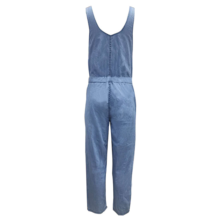 Women's Denim Jumpsuit Loose Fashion Elastic Waist Jumpsuit Women's Pants