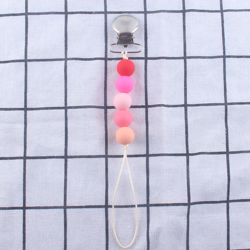 Cadena de pezón de silicona calmante Nuevo clip de hierro clip de pezón Dispositivo de molienda de dientes de bebé cadena anti-caída cadena anti-perdida