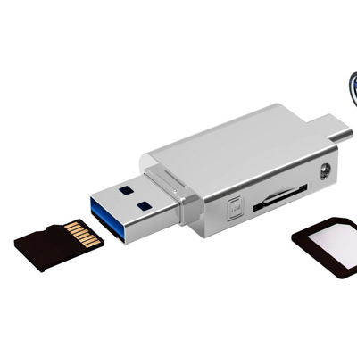 USB3.0华为nm存储卡读卡器华为手机type-c多场景TF金属读卡器|ru