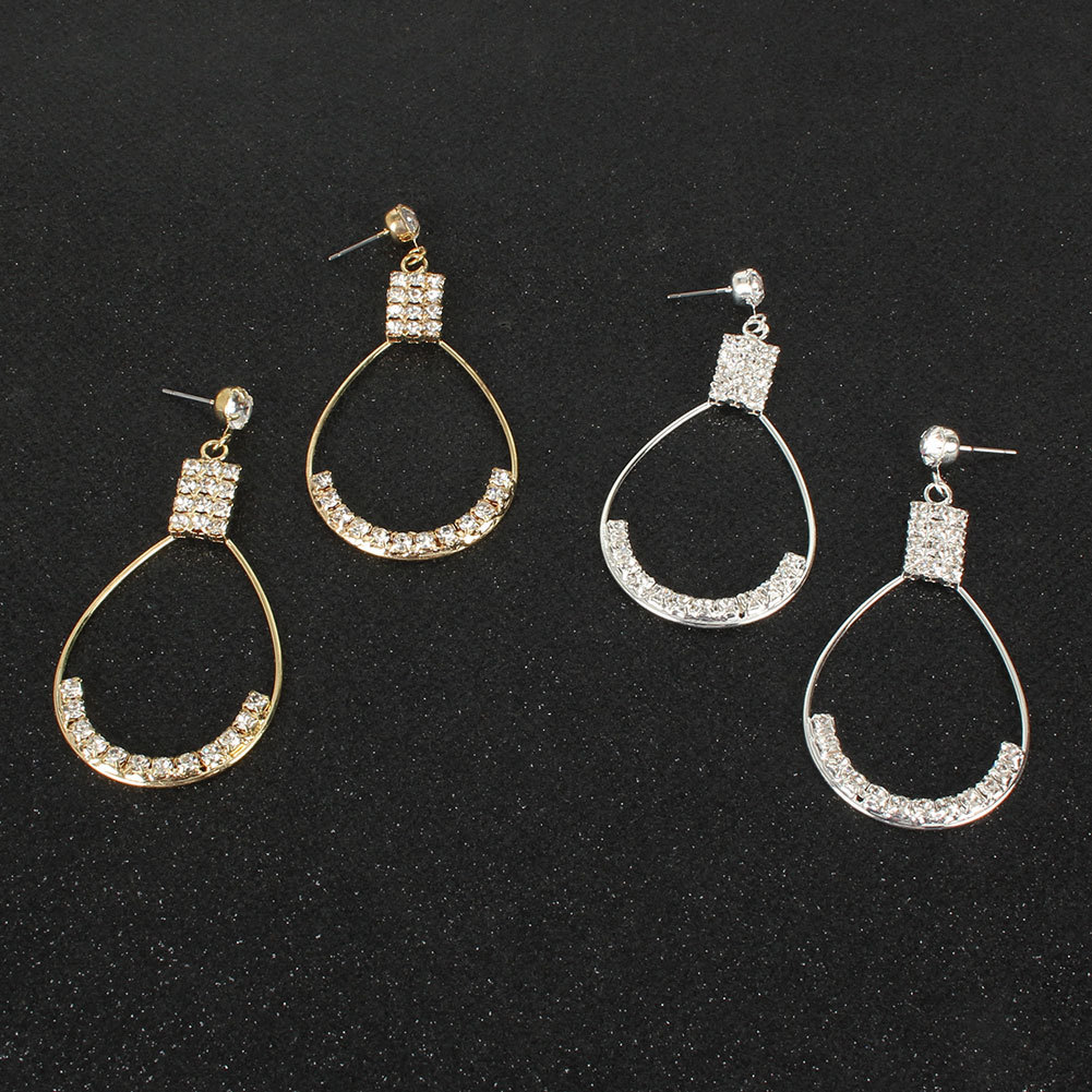 Alloy Diamond Drop-shaped Hollow Creative Earrings Wholesale Nihaojewerly display picture 4