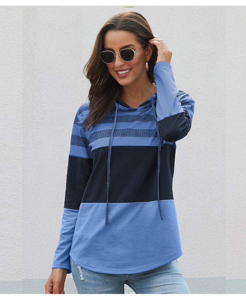  loose design hoodie pullover long-sleeved contrast sweater NSSI2560